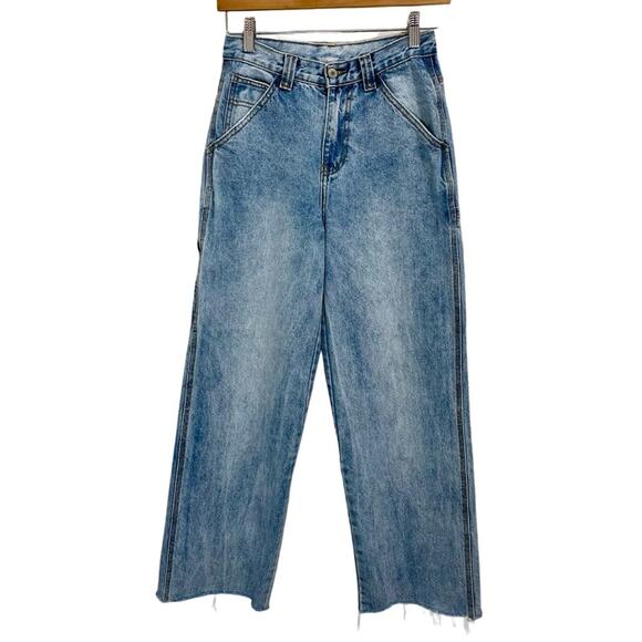 John Galt High Waisted Carpenter Jean Crop Raw Hem 27" Waist - Picture 1 of 12
